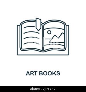 Symbol für die Zeile „Art Books“. Monochrom Simple Art Books umreißen Symbol für Vorlagen, Web-Design und Infografiken Stock Vektor