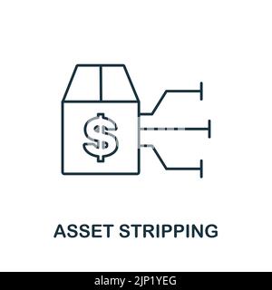 Flaches Symbol für das Entfernen von Assets. Farbiger Elementschild aus der Sammlung der Auditoren. Flaches Asset Stripping Symbol Zeichen für Web-Design, Infografiken und mehr. Stock Vektor