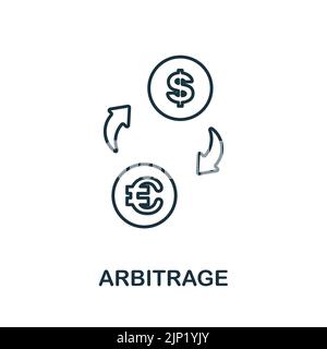 Flaches Arbitrage-Symbol. Farbiger Elementschild aus der Sammlung der Auditoren. Flaches Arbitrage Icon-Zeichen für Webdesign, Infografiken und mehr. Stock Vektor