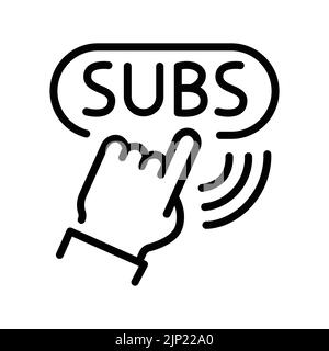 Symbol für die Zeile der Schaltfläche „Abonnieren“. Online-Werbeaktion Stock Vektor