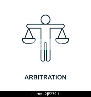 Symbol für Schiedsrichterlinie. Monochrom Simple Arbitration Outline Icon für Vorlagen, Webdesign und Infografiken Stock Vektor