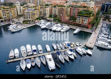 Fontvielle Hafen in Monte Carlo, Monaco Stockfoto