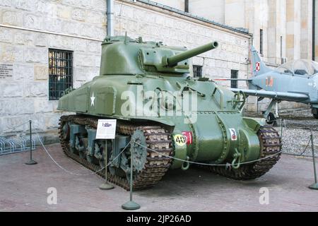 Historischer Weltkrieg II amerikanischer M4 sherman Panzer Stockfoto