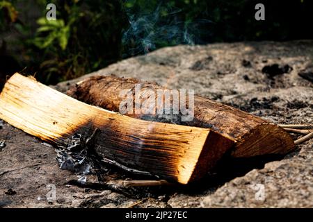 Feuer und heiße Kohle Stockfoto