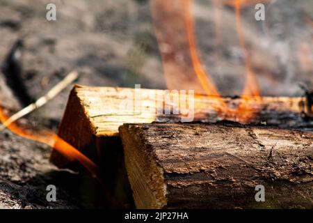 Feuer und heiße Kohle Stockfoto
