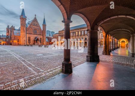 Den Haag, Niederlande, in der Morningzeit am Ridderzaal. Stockfoto