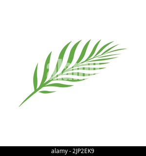 Design mit Palm Leave Logo. Silhouette mit Palmenblatt. Piktogramm der Palme. Vektorgrafik Stock Vektor