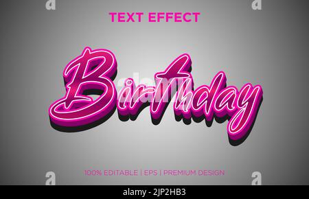 Ein Banner mit der Aufschrift „Geburtstag“ isoliert auf einem grauen Hintergrund Stock Vektor