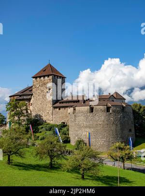 Vaduz, Liechtenstein. 15. Aug, 2022. Das Schloss in Vaduz, am 15. August 2022, am Nationalfeiertag Liechtensteins Quelle: Albert Nieboer/Netherlands OUT/Point de Vue OUT/dpa/Alamy Live News Stockfoto