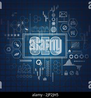 Digital SEO Symbole Diagramm Hintergrund Stock Vektor