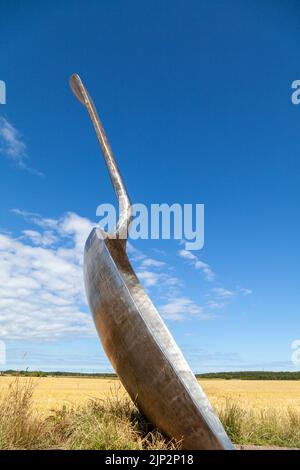 Eat for england (der riesige Löffel) Ein riesiges Besteck, das uns an die Herkunft unserer Speisen erinnert Stockfoto