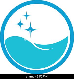 Wäsche waschen Symbol Logo Illustration t Stock Vektor