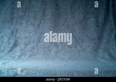 Ein blauer Stoff textiler Hintergrund Stockfoto