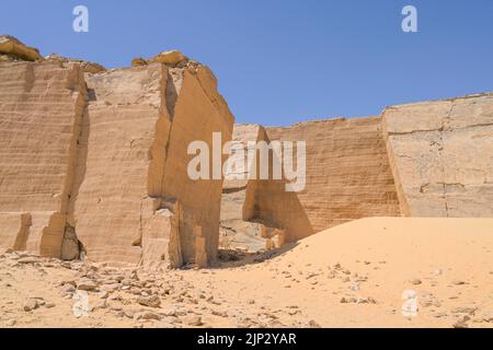 Sandstein-Steinbruch Dschabal AS-Silsila, Ägypten Stockfoto