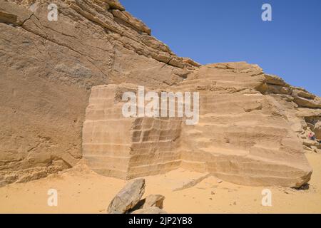 Sandstein-Steinbruch Dschabal AS-Silsila, Ägypten Stockfoto