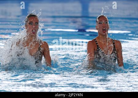 Foro Italico, Rom, Italien, 15. August 2022, Team Austria bei der Akquik-Europameisterschaft - Artistic Swimming (day5) - Syncro Stockfoto