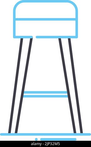 Bar Chair Linie Symbol, Umriss Symbol, Vektor-Illustration, Konzept Zeichen Stock Vektor