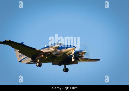 Beechcraft King Air landet am Lexington Bluegrass Airport Stockfoto