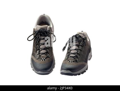 Ein Paar klassische Leder elegante Herrenschuhe isoliert weißen Hintergrund Stockfoto