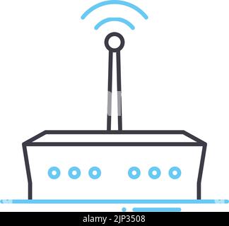 5G Wifi Router Line Icon, Umrisssymbol, Vektorgrafik, Konzeptschild Stock Vektor