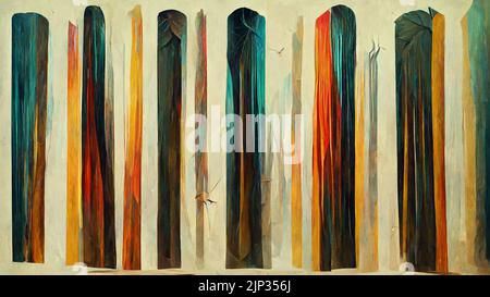 Künstlerische abstrakte Kunstwerke, Texturen Linien Streifenmuster Design für Wandposter, Teppich, Bereich Teppich, Abdeckung, Bettbezug, Vorhang, Kissen, Bettwäsche, Schal Stockfoto