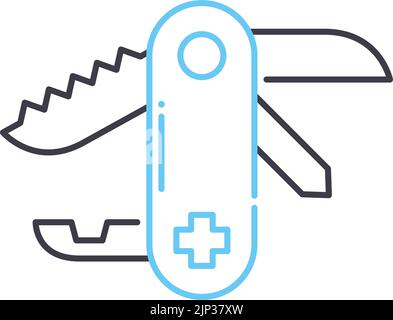 Armee Messer Linie Symbol, Umriss Symbol, Vektor-Illustration, Konzept Zeichen Stock Vektor