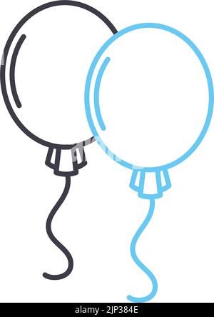 Ballonliniensymbol, Umrisssymbol, Vektordarstellung, Konzeptzeichen Stock Vektor
