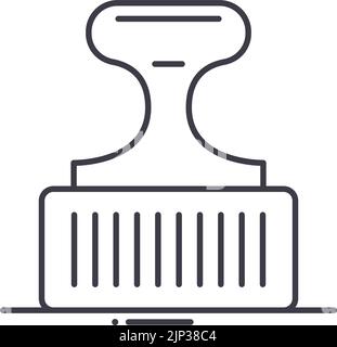Genehmigtes Stempelzeilensymbol, Umrisssymbol, Vektordarstellung, Konzeptzeichen Stock Vektor