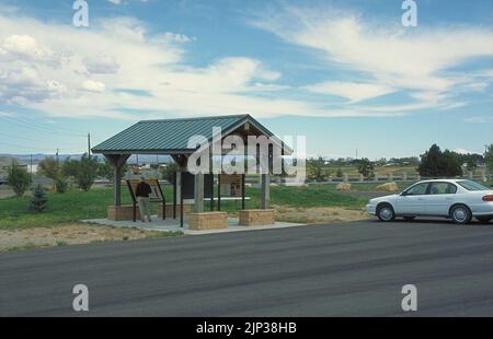 The Energy Loop - Huntington-Eccles Canyons Scenic Byway - Huntington Entrance Kiosk Stockfoto