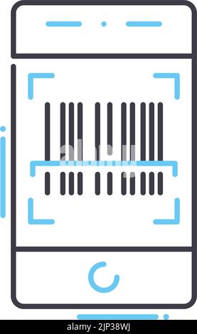 Strichcode-Liniensymbol, Umrisssymbol, Vektordarstellung, Konzeptzeichen Stock Vektor