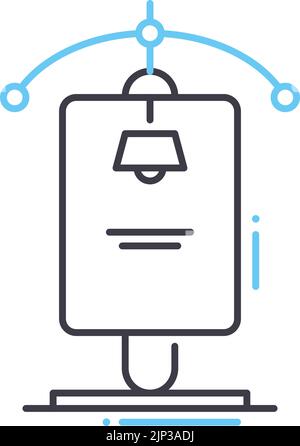 Werbestand Linie Symbol, Umriss Symbol, Vektor-Illustration, Konzept Zeichen Stock Vektor