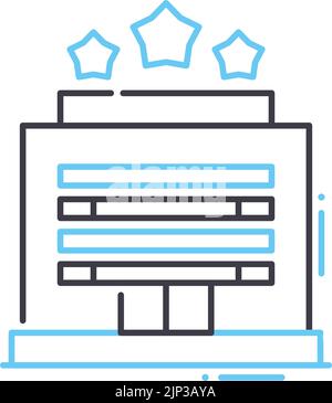 3 Sterne Hotel Line Icon, Umrisssymbol, Vektordarstellung, Konzeptschild Stock Vektor