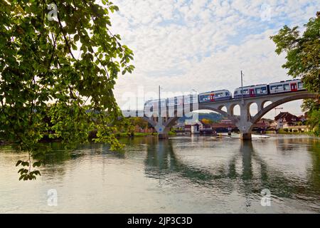 Altstadt von Bremgarten City, Schweiz Stockfoto