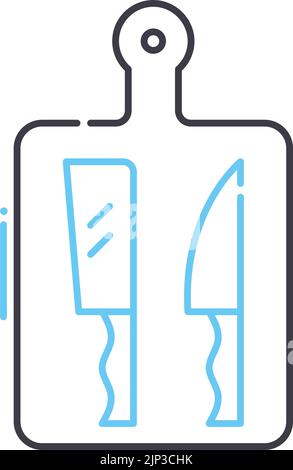 Block- und Trennliniensymbol, Umrisssymbol, Vektordarstellung, Konzeptzeichen Stock Vektor