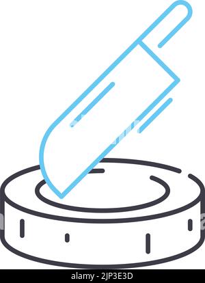 Block- und Trennliniensymbol, Umrisssymbol, Vektordarstellung, Konzeptzeichen Stock Vektor