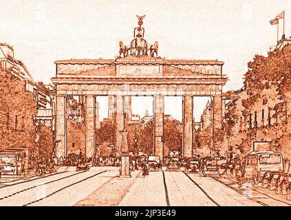 Brandenburger Tor, Berlin, Deutschland ( Illustration ) Stockfoto