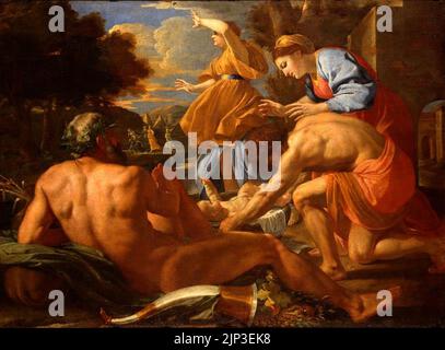 Die Ausstellung von Moses (Nicolas Poussin) Stockfoto