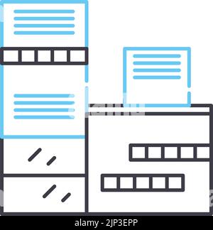 Gebäude Liniensymbol, Umrisssymbol, Vektordarstellung, Konzeptschild Stock Vektor