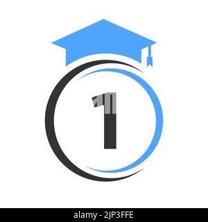 Letter 1 Logo-Vorlage Für Bildungseinrichtungen. Education Logotype Concept Mit Alphabet 1 Vector Element Stock Vektor