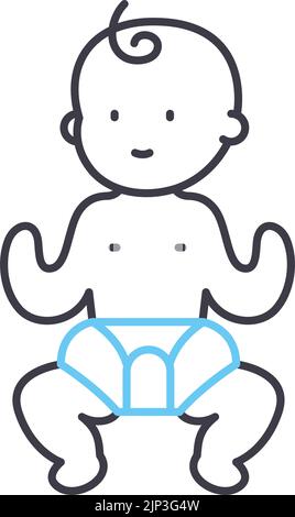 Baby Linie Symbol, Umrisssymbol, Vektor-Illustration, Konzept Zeichen Stock Vektor