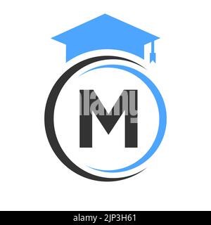 Letter M Logo-Vorlage für Bildungseinrichtungen. Education Logotype Concept mit Alphabet M Vector Element Stock Vektor