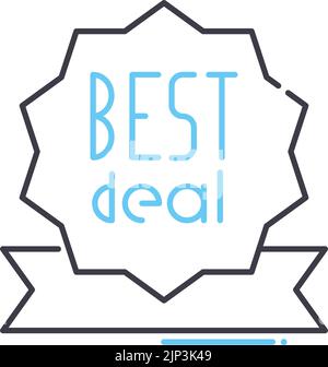 Best Deal Line-Symbol, Umrisssymbol, Vektordarstellung, Konzeptzeichen Stock Vektor