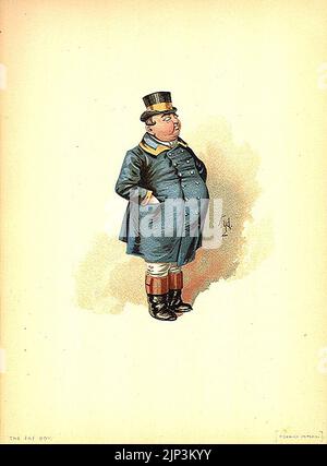 Die Fat Boy 1889 Dickens The Pickwick Papers Charakter von Kyd (Joseph Clayton Clarke) Stockfoto