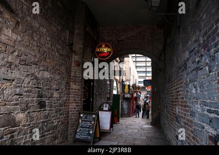 Merchants Arch in Dublin, Irland. Stockfoto