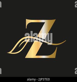 Buchstabe Z Beauty Blume Luxus-Logo mit kreativem Konzept elegant, Schönheit, Salon, Spa, Mode und Yoga Zeichen Vektor-Vorlage Stock Vektor