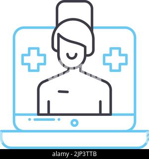 Ambulance Online-Linie Symbol, Umriss Symbol, Vektor-Illustration, Konzept Zeichen Stock Vektor