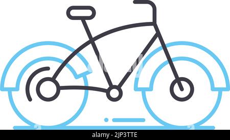 Fahrradliniensymbol, Umrisssymbol, Vektordarstellung, Konzeptschild Stock Vektor