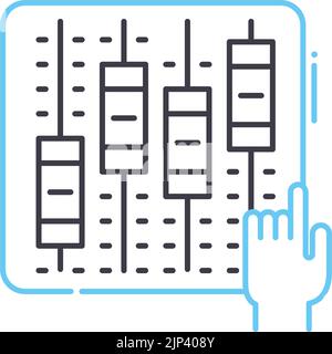 Liniensymbol für Zusatzgeräte, Umrisssymbol, Vektordarstellung, Konzeptzeichen Stock Vektor