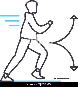 Agility-Liniensymbol, Umrisssymbol, Vektordarstellung, Konzeptzeichen Stock Vektor