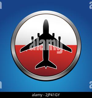 Flugzeugsymbol mit Polen Flagge Vektor-design Stock Vektor